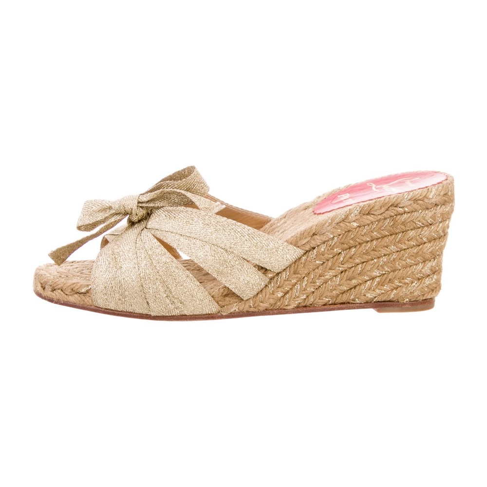 Christian Louboutin Metallic Espadrille Sandals Size 8